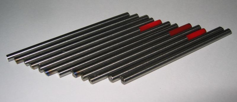 タングステン電極棒（ジルタン）2.4mm-50ｍｍ　12本